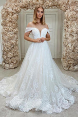 Gorgeous Off-the-Shoulder Lace Wedding Dress On Sale