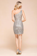 Gorgeous One Shoulder Sequins Short Prom Dress Online