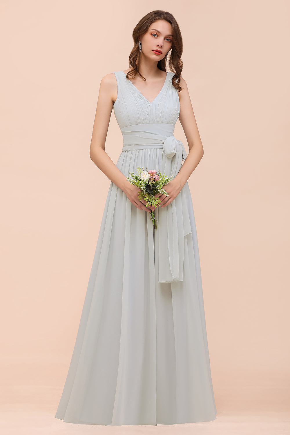 Gorgeous Ruffle Convertible Mist Chiffon Bridesmaid Dresses Online