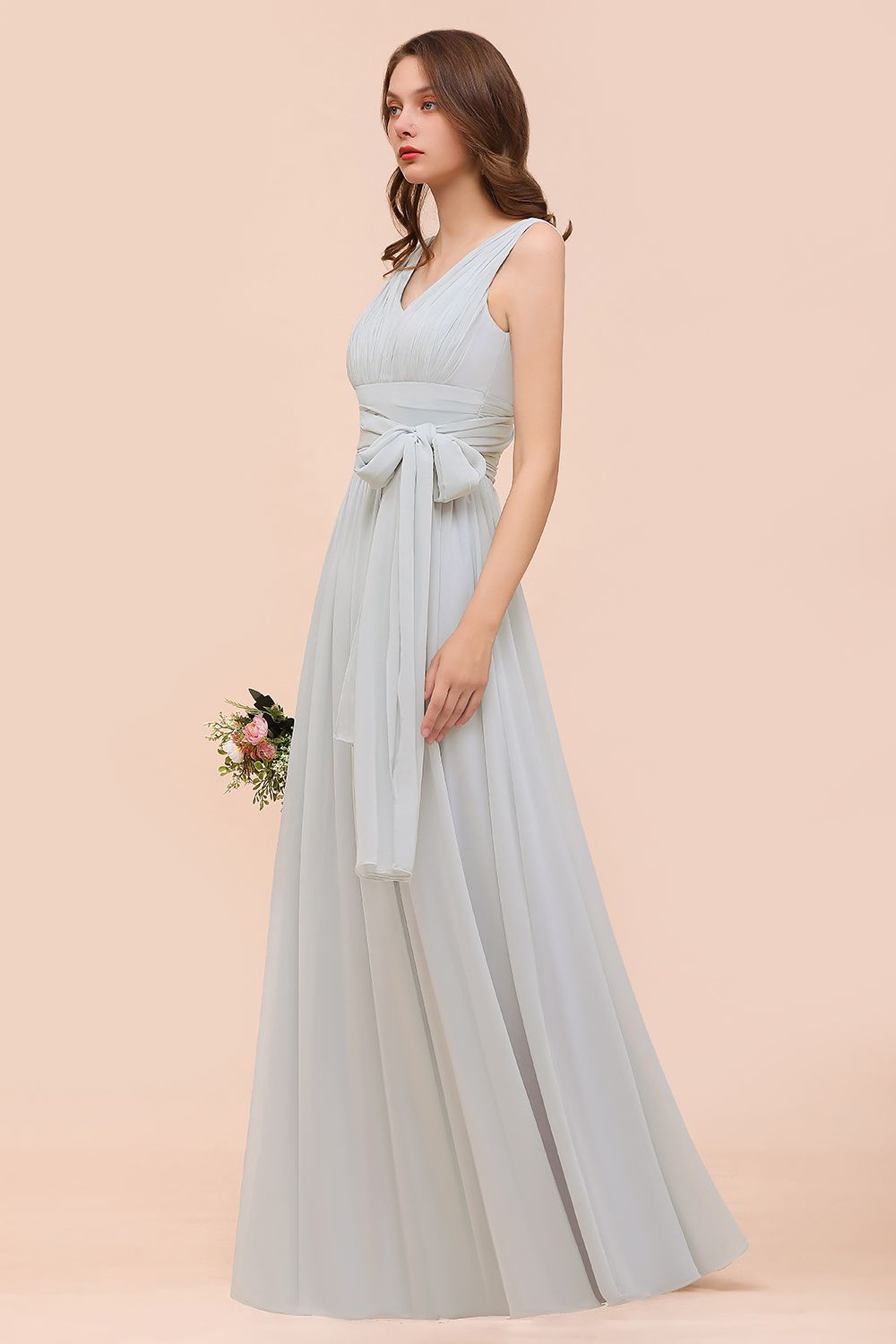 Gorgeous Ruffle Convertible Mist Chiffon Bridesmaid Dresses Online