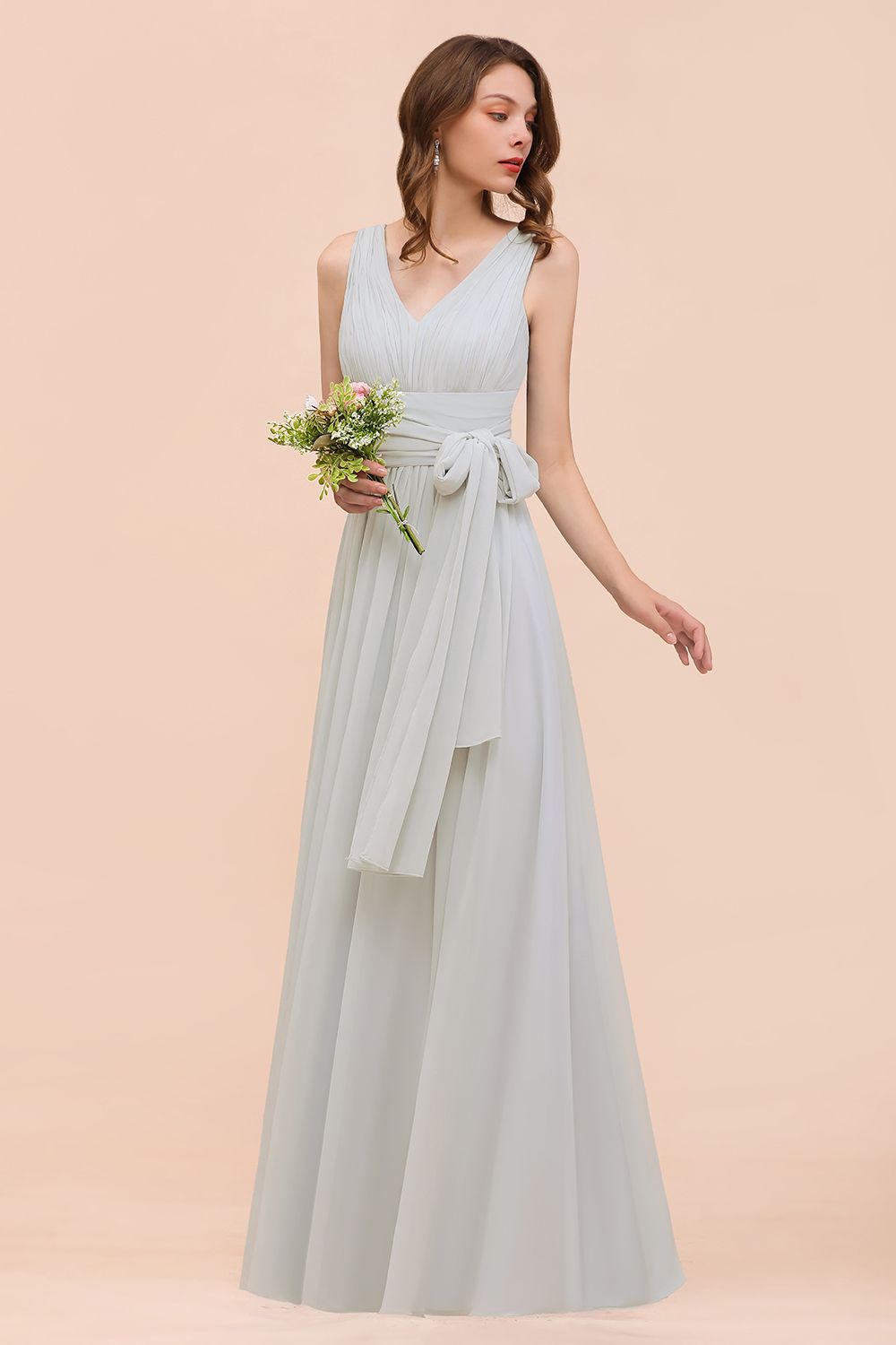 Gorgeous Ruffle Convertible Mist Chiffon Bridesmaid Dresses Online