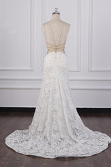 Gorgeous Sleeveless Lace Beadings Wedding Dress Appliques Rhinestones Bridal Gowns Online