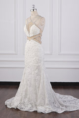 Gorgeous Sleeveless Lace Beadings Wedding Dress Appliques Rhinestones Bridal Gowns Online