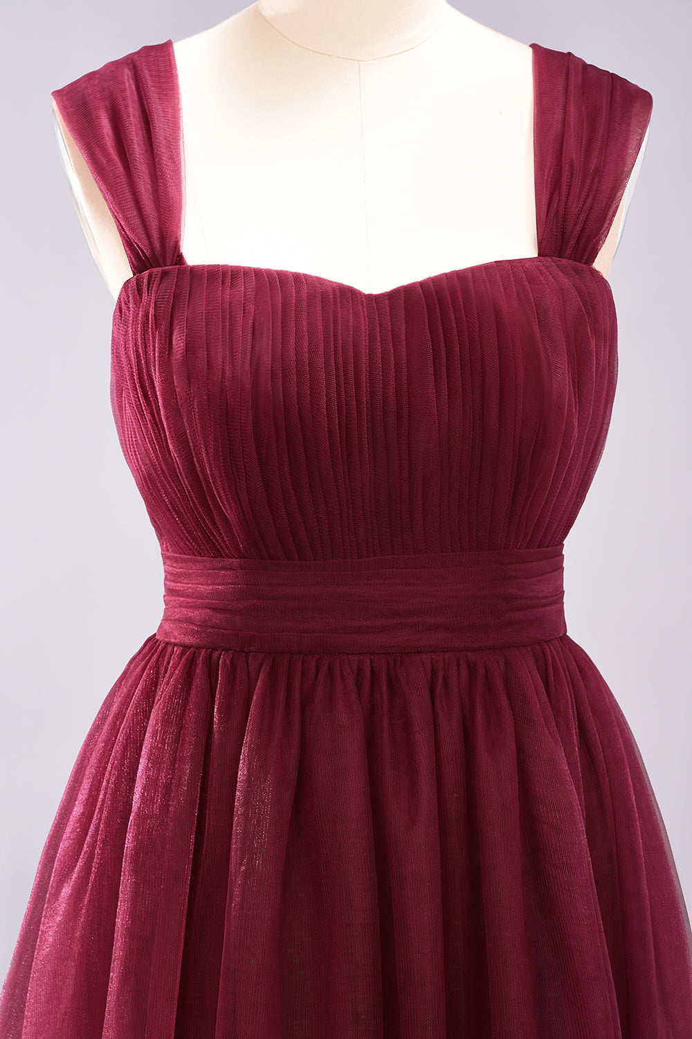 Gorgeous Sweetheart Straps Ruffle Burgundy Bridesmaid Dresses Online