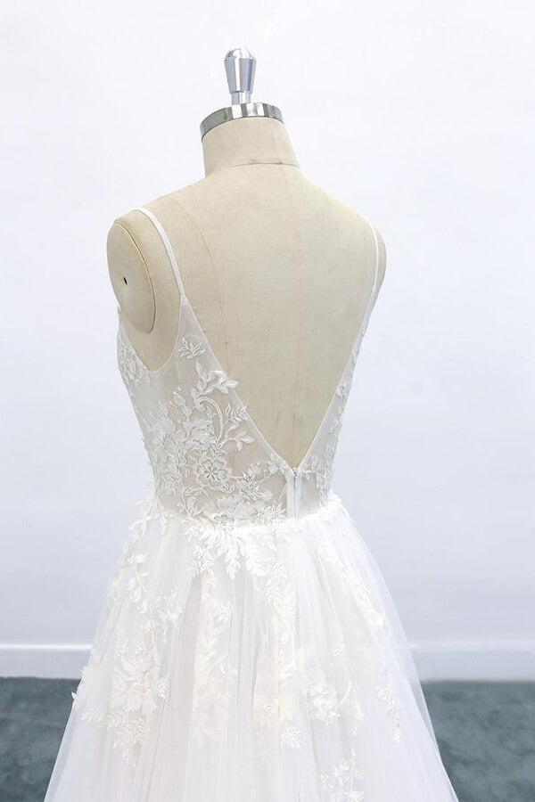 Graceful Appliques Tulle A-line Wedding Dress On Sale