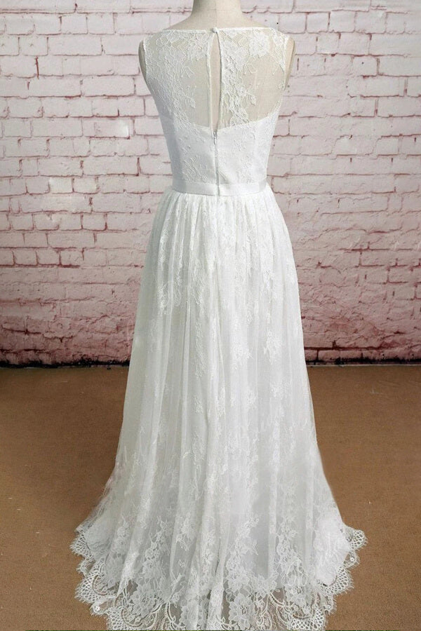 Graceful Floor Length Lace A-line Wedding Dress Online