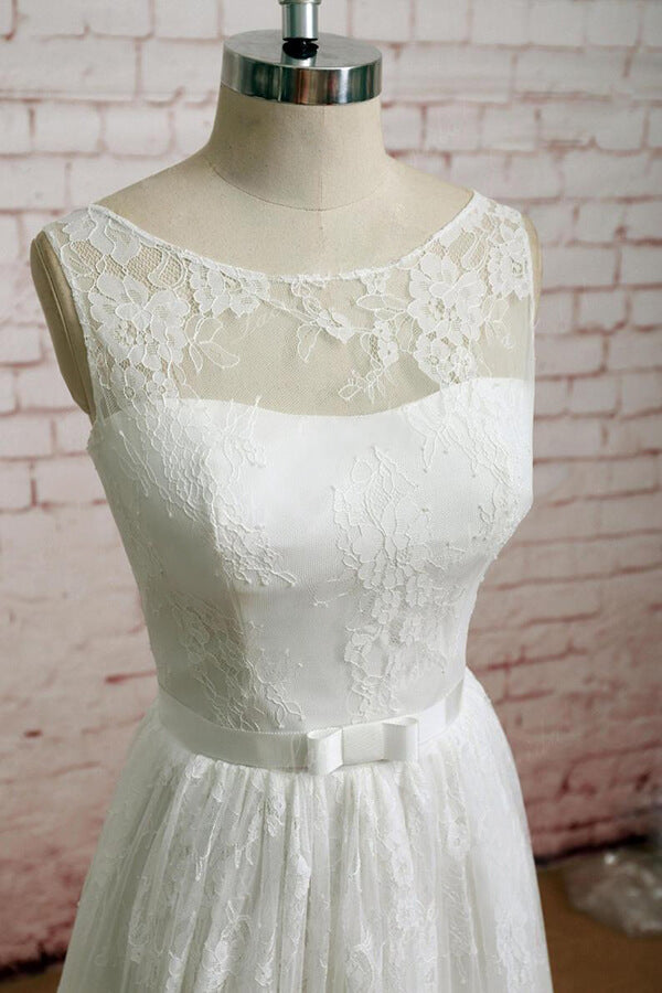 Graceful Illusion Lace A-line Wedding Dress On Sale