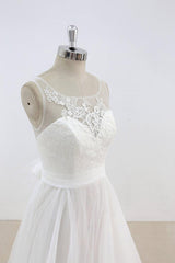 Graceful Illusion Lace Tulle A-line Wedding Dress On Sale