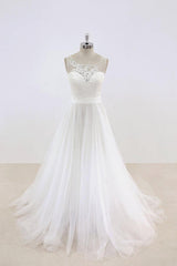 Graceful Illusion Lace Tulle A-line Wedding Dress On Sale