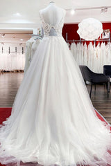 Graceful Ivory Tulle  Ruffles A-Line Wedding Dresses