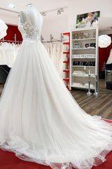 Graceful Ivory Tulle  Ruffles A-Line Wedding Dresses