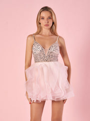 Amelia A-Line V-Neck Tulle Homecoming Dress