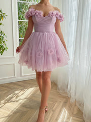 Ruby Lilac Corset Strapless Short Tulle Homecoming Dress