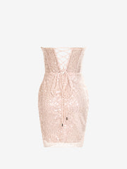 Isadora Champagne Sheath Sweetheart Sequined Homecoming Dress