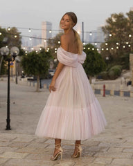 Nova A-Line Tulle Sweetheart Tea-Length Homecoming Dress