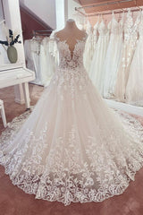 Lace Cap Sleeve Wedding Dress Princess Bridal Gown