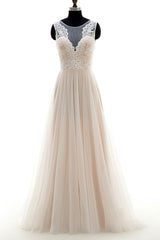 Lace Tulle A-line Floor Length Wedding Dress On Sale