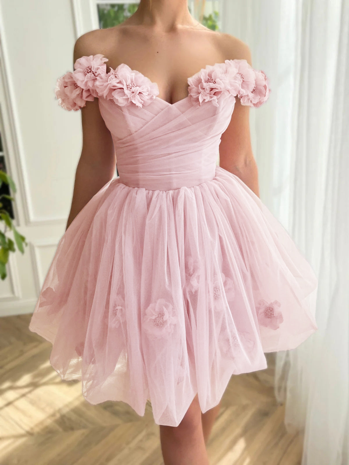 Ruby Lilac Corset Strapless Short Tulle Homecoming Dress