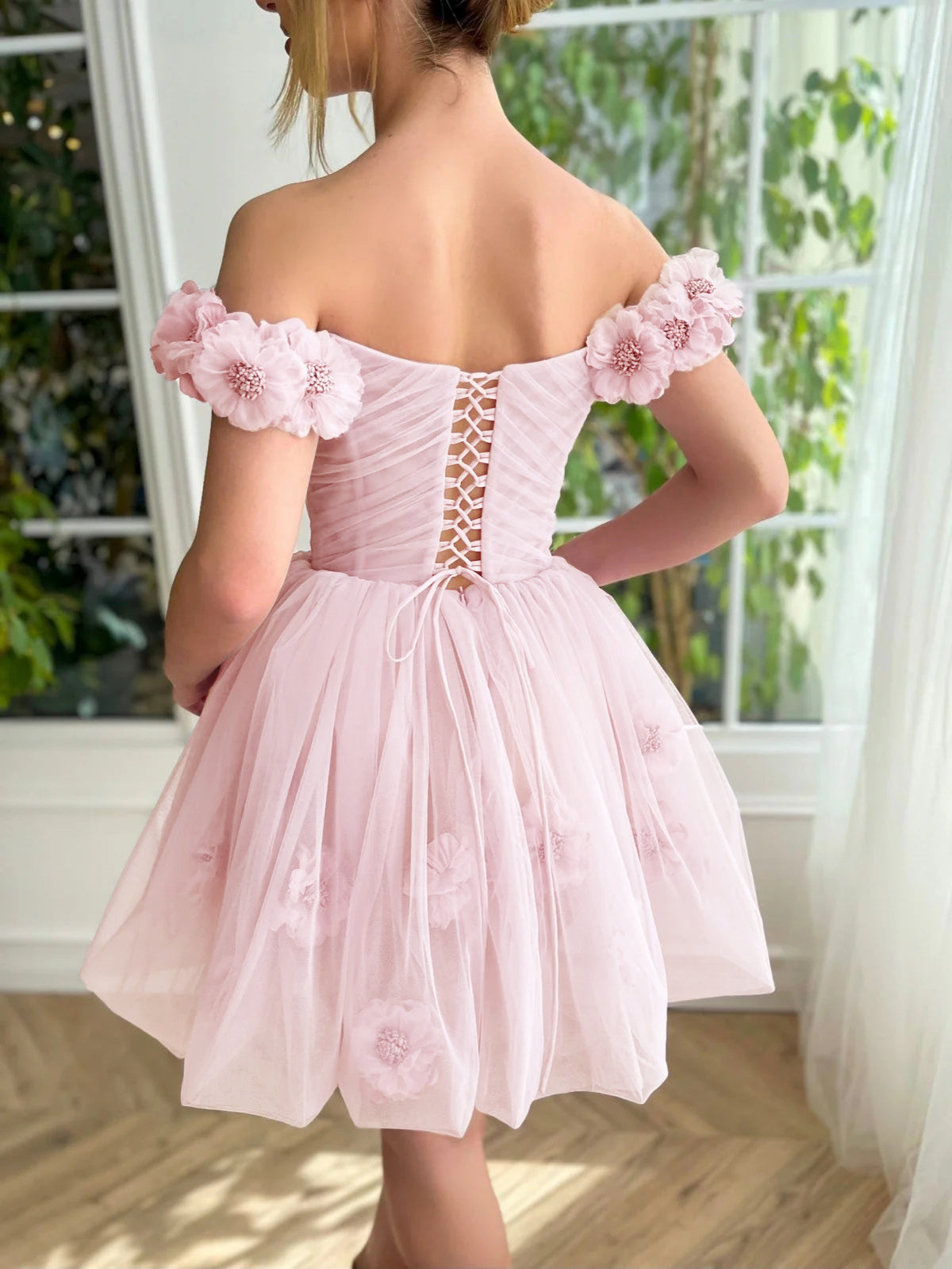 Ruby Lilac Corset Strapless Short Tulle Homecoming Dress