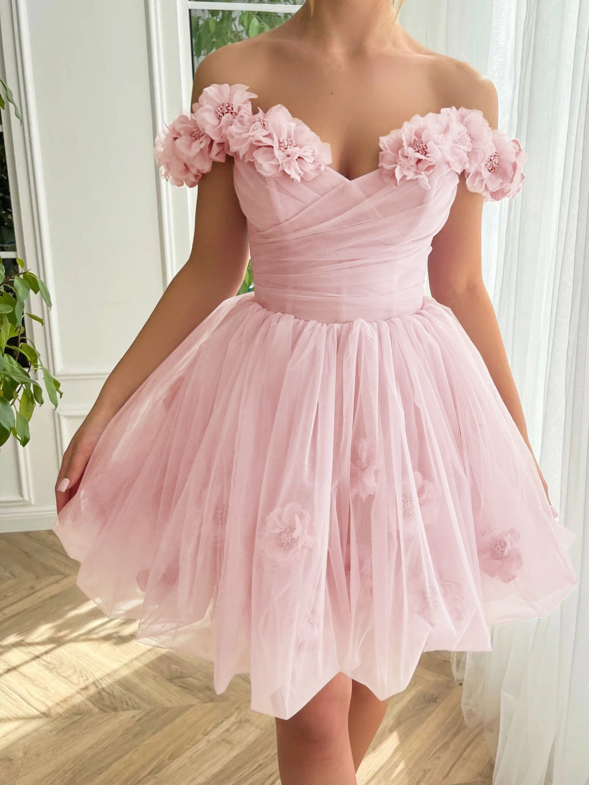 Ruby Lilac Corset Strapless Short Tulle Homecoming Dress