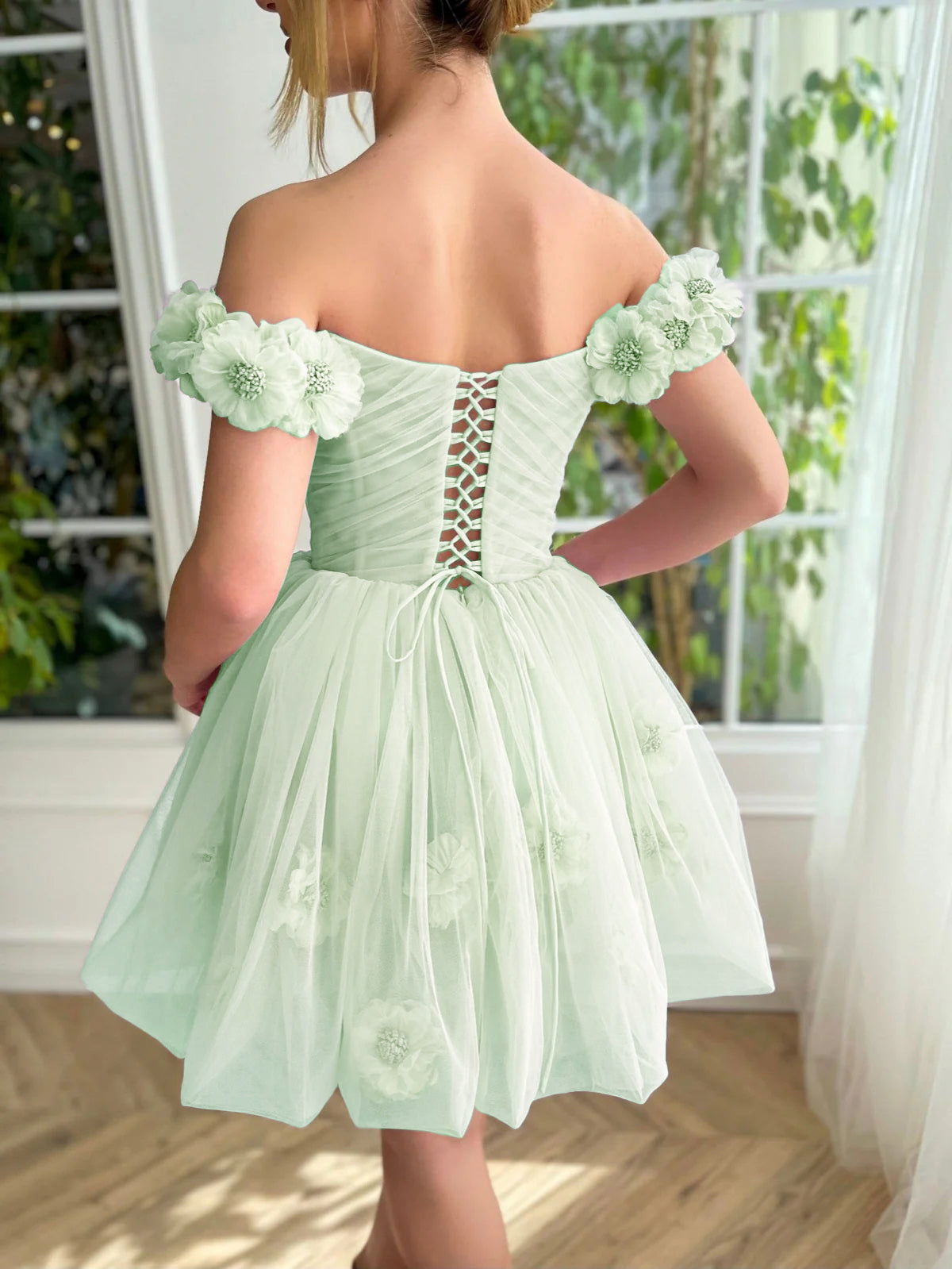 Ruby Lilac Corset Strapless Short Tulle Homecoming Dress