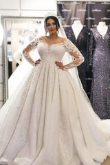 Long Sleeves Lace Plus Size Wedding Dress On Sale