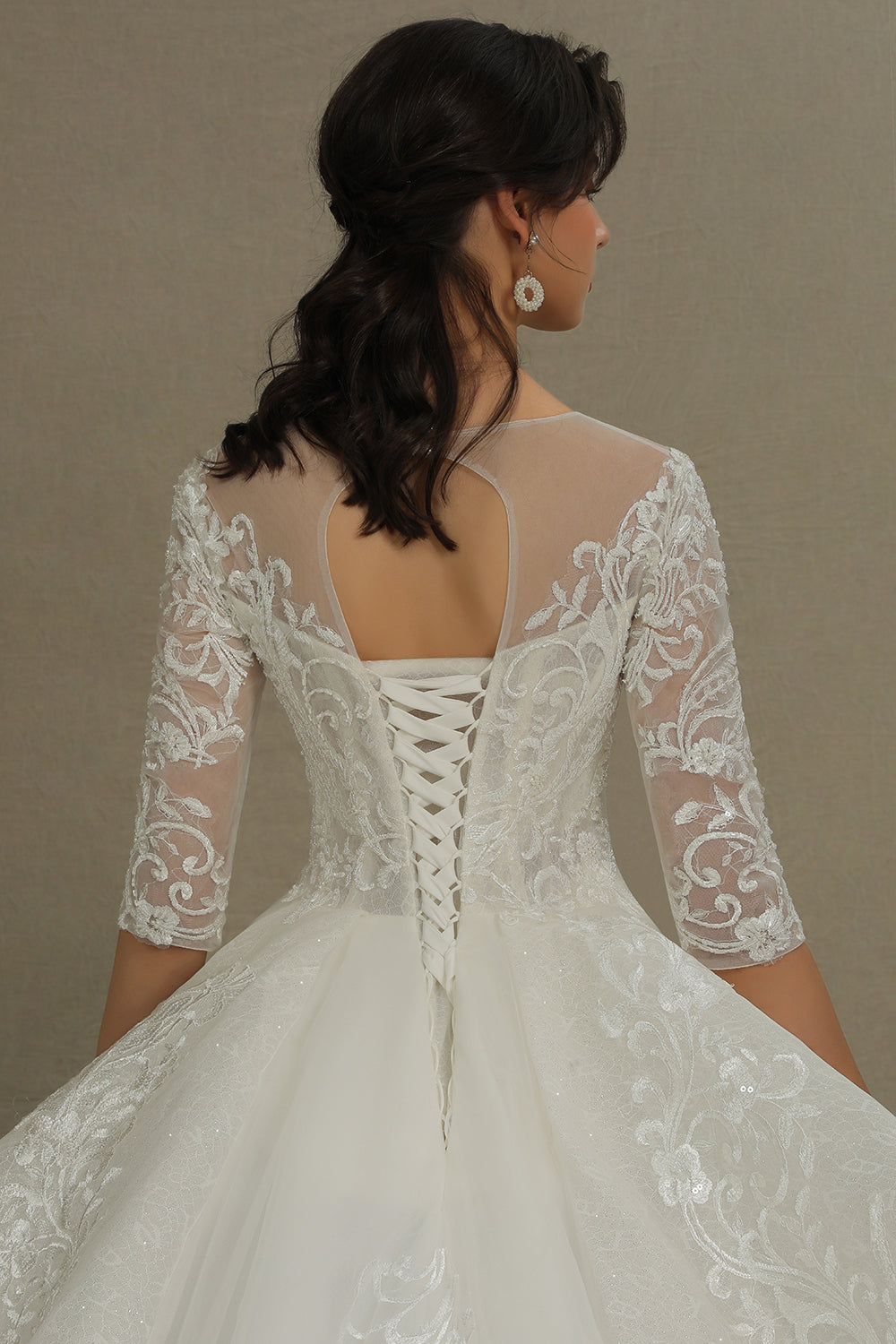 Long Sleeves Lace Wedding Dress Luxury Online