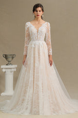 Long Sleeves Lace Wedding Dress Online