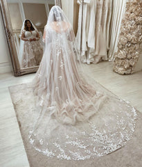 Long Sleeves Plus Size Wedding Dress Tulle With Lace