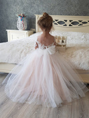 Lovely Cap Sleeves Princess Flower Girl Dress