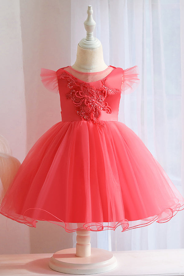 Lovely Pink Tulle Flower Girl Dress