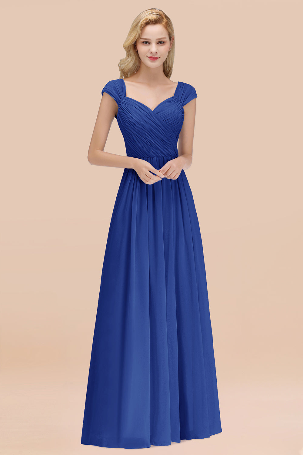 Modest Chiffon Sweetheart Sleeveless Affordable Bridesmaid Dresses with Ruffles