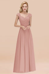 Modest Chiffon Sweetheart Sleeveless Affordable Bridesmaid Dresses with Ruffles