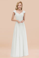 Modest Chiffon Sweetheart Sleeveless Affordable Bridesmaid Dresses with Ruffles