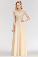 Modest Jewel Champagne Lace Bridesmaid Dresses with Beadings