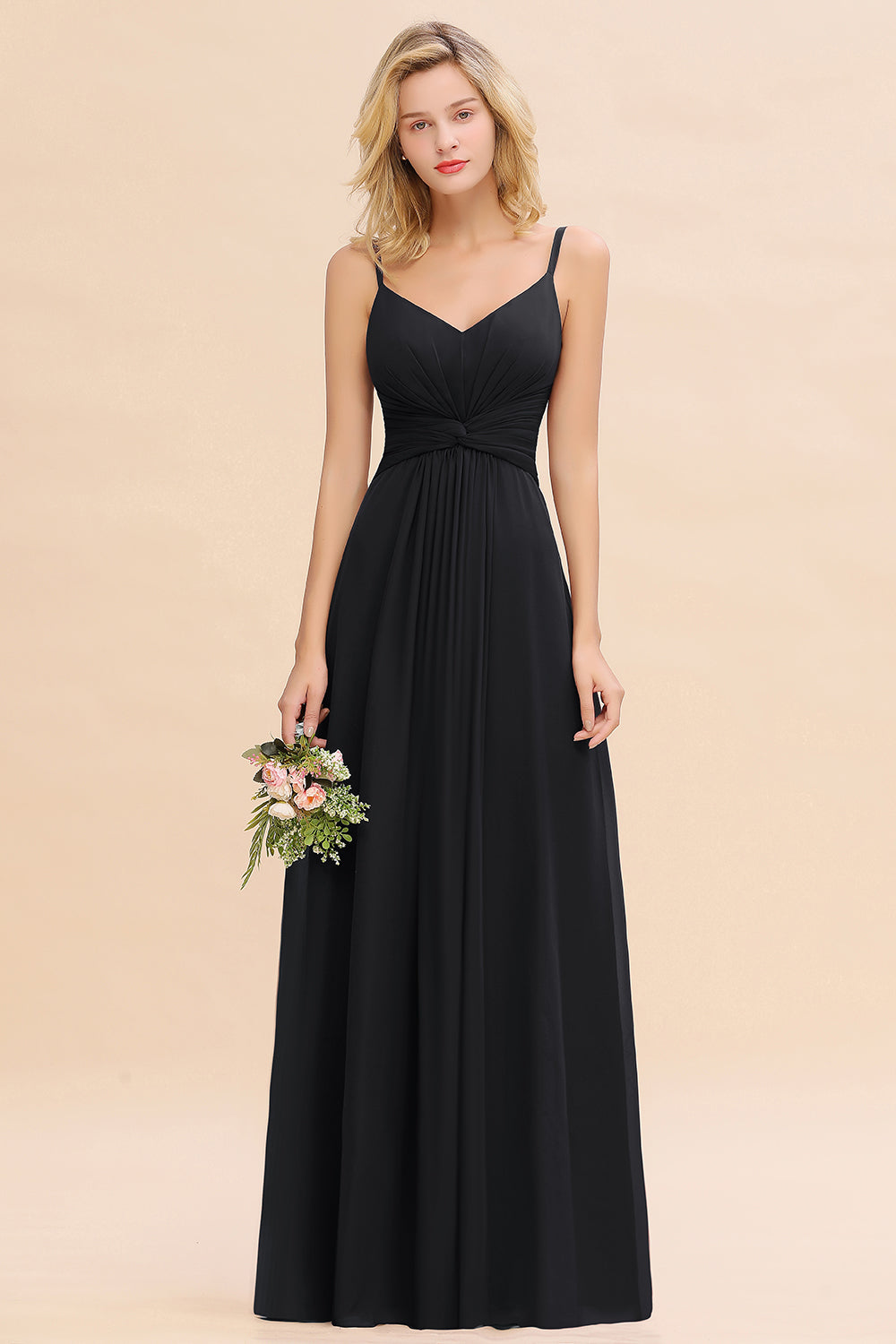 Modest black bridesmaid dresses sale