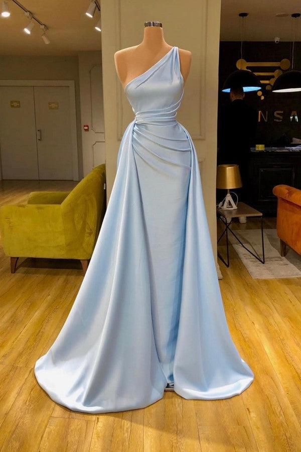 One Shoulder Prom Dress Overskirt Sleeveless Long