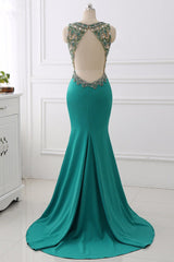 Sexy V-Neck Appliques Mermaid Prom Dresses Sleeveless with Crystals On Sale