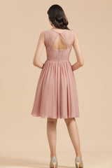 Short Lace Dusty Rose Junior Bridesmaid Dress