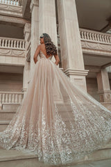 Spaghetti-Strap Sleeveless Mermaid Wedding Dress Tulle With Lace