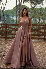 Spaghetti-Straps Prom Dress Split Long Online