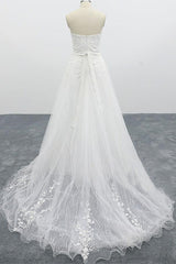 Strapless Tulle Chapel Train A-line Wedding Dress On Sale