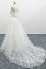 Strapless Tulle Chapel Train A-line Wedding Dress On Sale