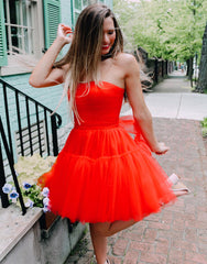 Hester A-Line Strapless Tulle Homecoming Dress