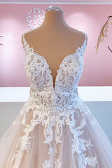 Straps Lace Wedding Dress Princess Tulle Bridal Gowns