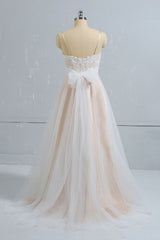 Stylish Spaghetti Straps Sleeveless Lace Wedding Dresses Champgne A-line Ruffles Bridal Gowns On Sale