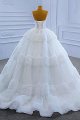 Sweetheart Ball Gown Wedding Dress Tulle Sleeveless