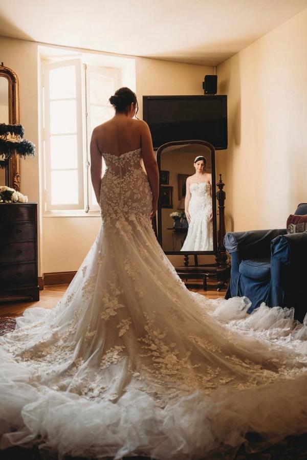 Sweetheart Lace Wedding Dress Mermaid Long