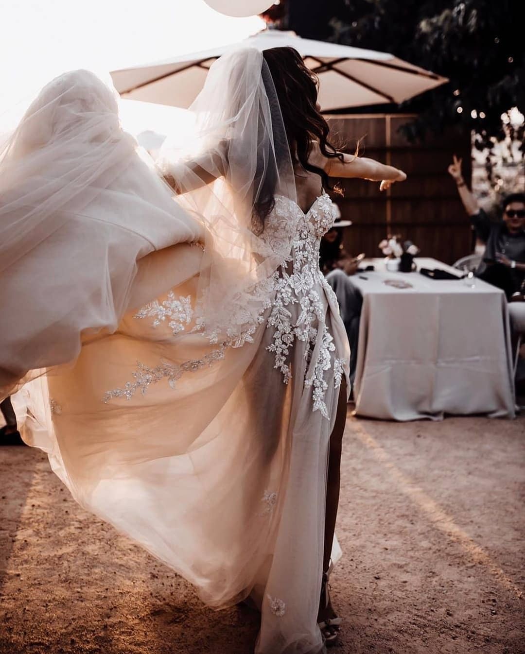 Sweetheart Long Wedding Dress With Lace Appliques