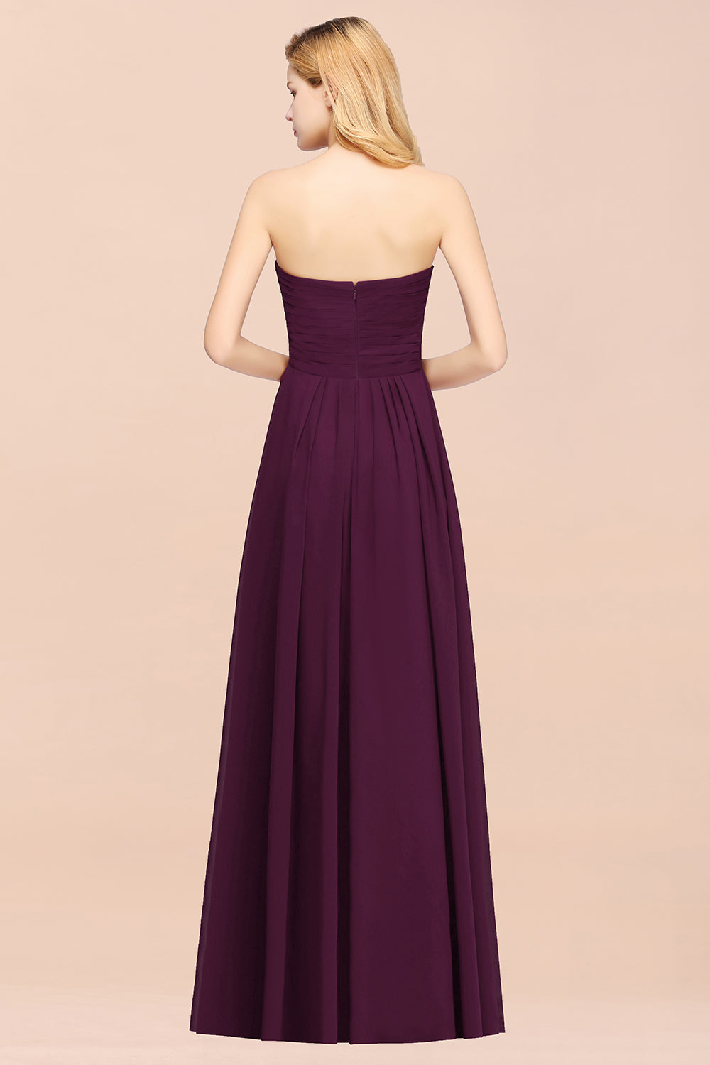 Vintage Sweetheart Long Grape Affordable Bridesmaid Dresses Online